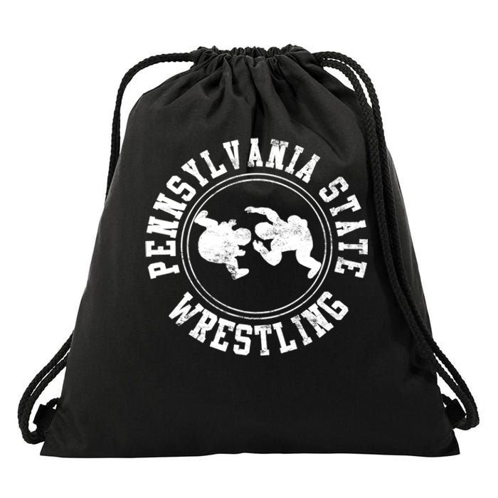 Funny Vintage Pennsylvania State Wrestling Logo Gift Drawstring Bag