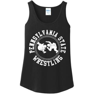 Funny Vintage Pennsylvania State Wrestling Logo Gift Ladies Essential Tank