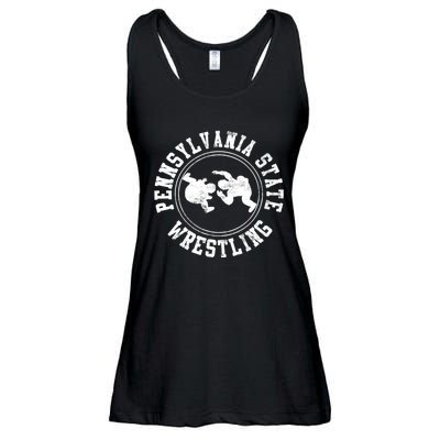 Funny Vintage Pennsylvania State Wrestling Logo Gift Ladies Essential Flowy Tank