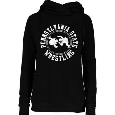 Funny Vintage Pennsylvania State Wrestling Logo Gift Womens Funnel Neck Pullover Hood