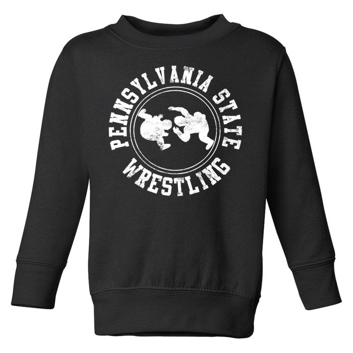 Funny Vintage Pennsylvania State Wrestling Logo Gift Toddler Sweatshirt