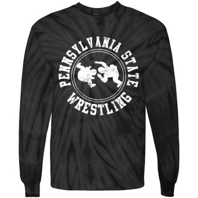 Funny Vintage Pennsylvania State Wrestling Logo Gift Tie-Dye Long Sleeve Shirt