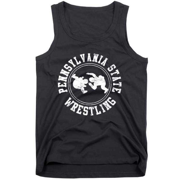 Funny Vintage Pennsylvania State Wrestling Logo Gift Tank Top