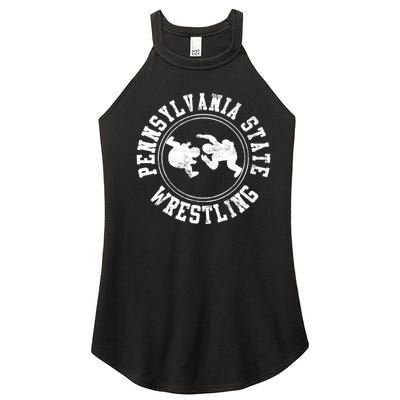 Funny Vintage Pennsylvania State Wrestling Logo Gift Women's Perfect Tri Rocker Tank