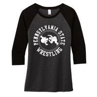 Funny Vintage Pennsylvania State Wrestling Logo Gift Women's Tri-Blend 3/4-Sleeve Raglan Shirt