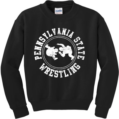 Funny Vintage Pennsylvania State Wrestling Logo Gift Kids Sweatshirt