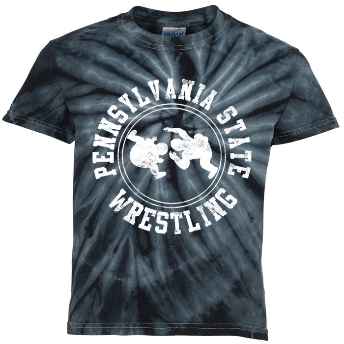 Funny Vintage Pennsylvania State Wrestling Logo Gift Kids Tie-Dye T-Shirt