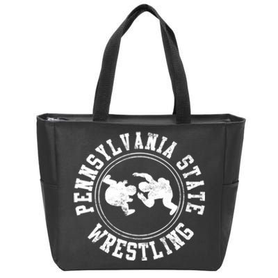 Funny Vintage Pennsylvania State Wrestling Logo Gift Zip Tote Bag