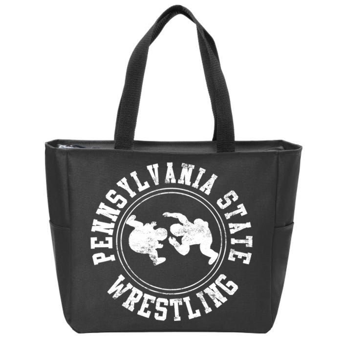 Funny Vintage Pennsylvania State Wrestling Logo Gift Zip Tote Bag