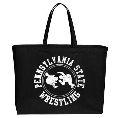 Funny Vintage Pennsylvania State Wrestling Logo Gift Cotton Canvas Jumbo Tote