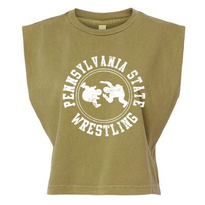 Funny Vintage Pennsylvania State Wrestling Logo Gift Garment-Dyed Women's Muscle Tee