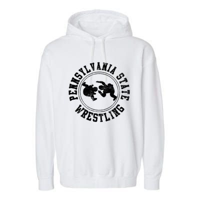 Funny Vintage Pennsylvania State Wrestling Logo Gift Garment-Dyed Fleece Hoodie