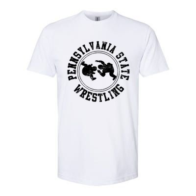 Funny Vintage Pennsylvania State Wrestling Logo Gift Softstyle CVC T-Shirt