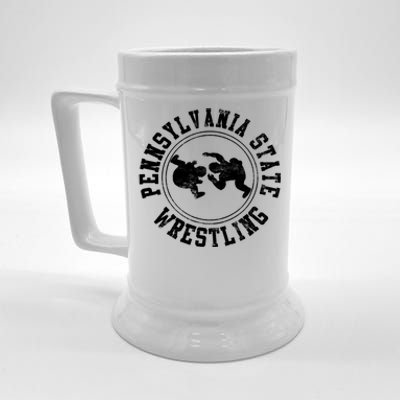 Funny Vintage Pennsylvania State Wrestling Logo Gift Beer Stein