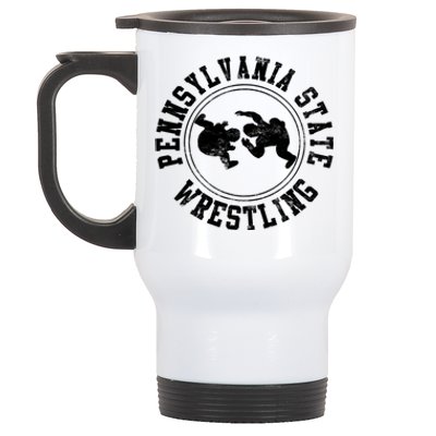 Funny Vintage Pennsylvania State Wrestling Logo Gift Stainless Steel Travel Mug