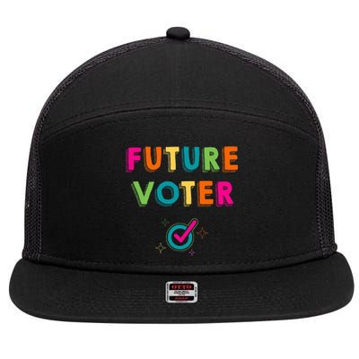 Future Voter Political Vote 2024 7 Panel Mesh Trucker Snapback Hat