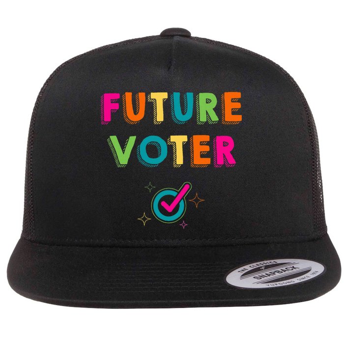 Future Voter Political Vote 2024 Flat Bill Trucker Hat