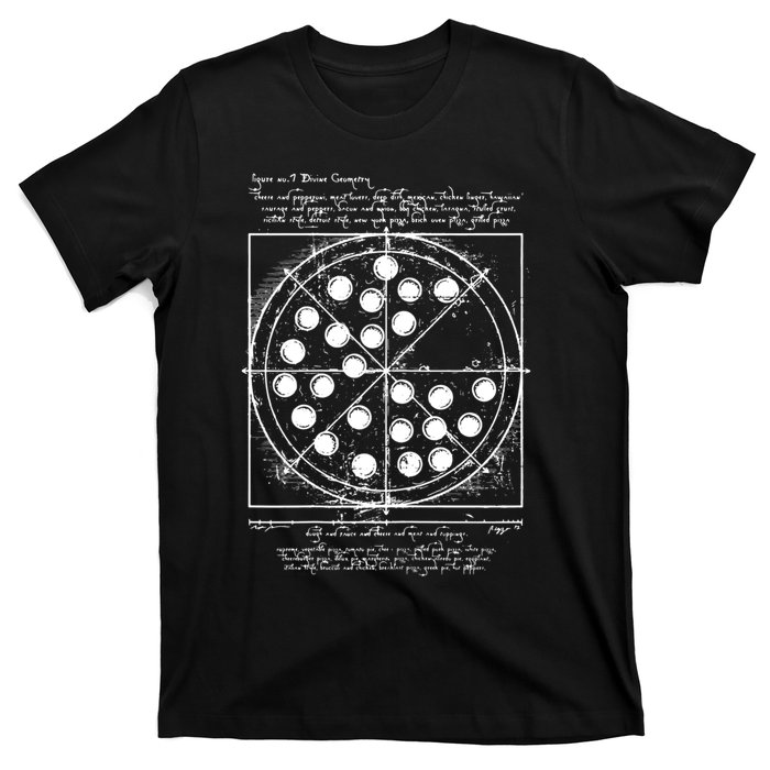 Funny Vitruvian Pizza Gift Da Vinci Funny Movie Reference Gift T-Shirt