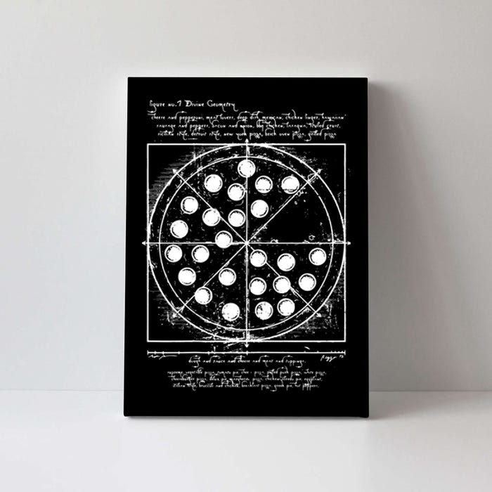 Funny Vitruvian Pizza Gift Da Vinci Funny Movie Reference Gift Canvas