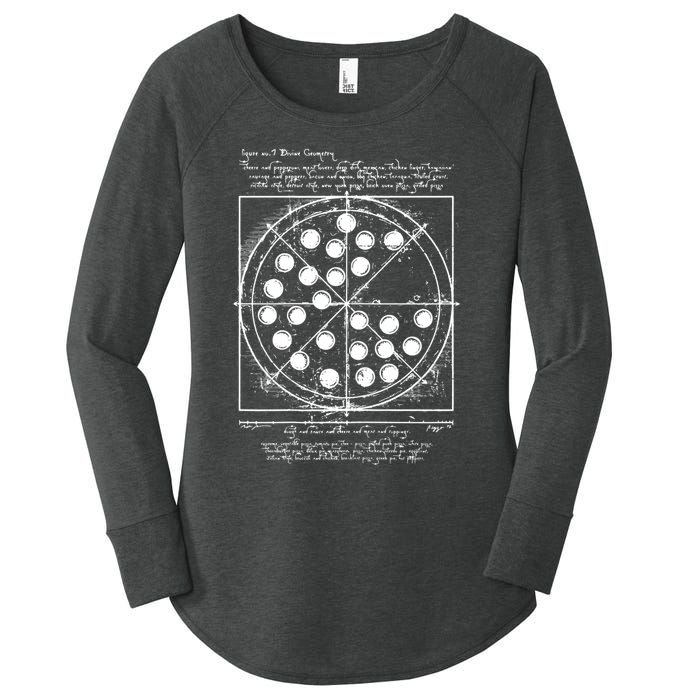 Funny Vitruvian Pizza Gift Da Vinci Funny Movie Reference Gift Women's Perfect Tri Tunic Long Sleeve Shirt