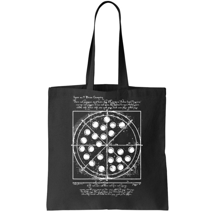 Funny Vitruvian Pizza Gift Da Vinci Funny Movie Reference Gift Tote Bag