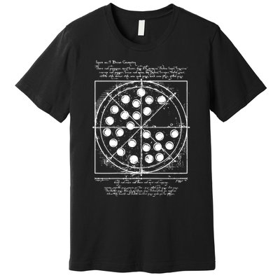 Funny Vitruvian Pizza Gift Da Vinci Funny Movie Reference Gift Premium T-Shirt