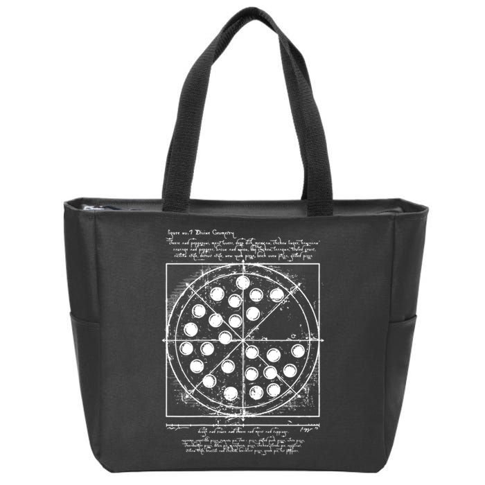 Funny Vitruvian Pizza Gift Da Vinci Funny Movie Reference Gift Zip Tote Bag