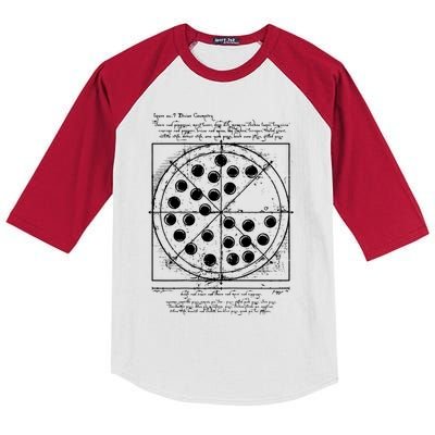 Funny Vitruvian Pizza Gift Da Vinci Funny Movie Reference Gift Kids Colorblock Raglan Jersey