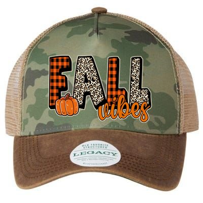 Fall Vibes Pumpkin Plaid Cheetah Legacy Tie Dye Trucker Hat