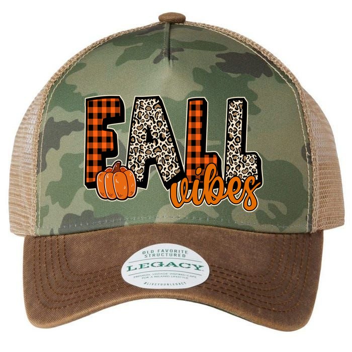 Fall Vibes Pumpkin Plaid Cheetah Legacy Tie Dye Trucker Hat
