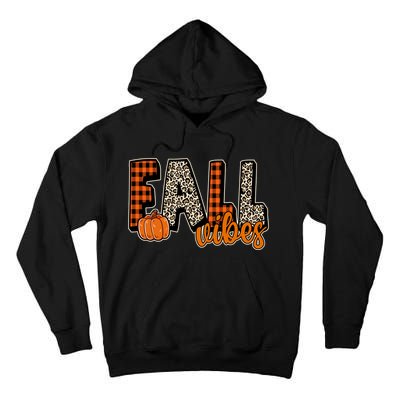 Fall Vibes Pumpkin Plaid Cheetah Tall Hoodie