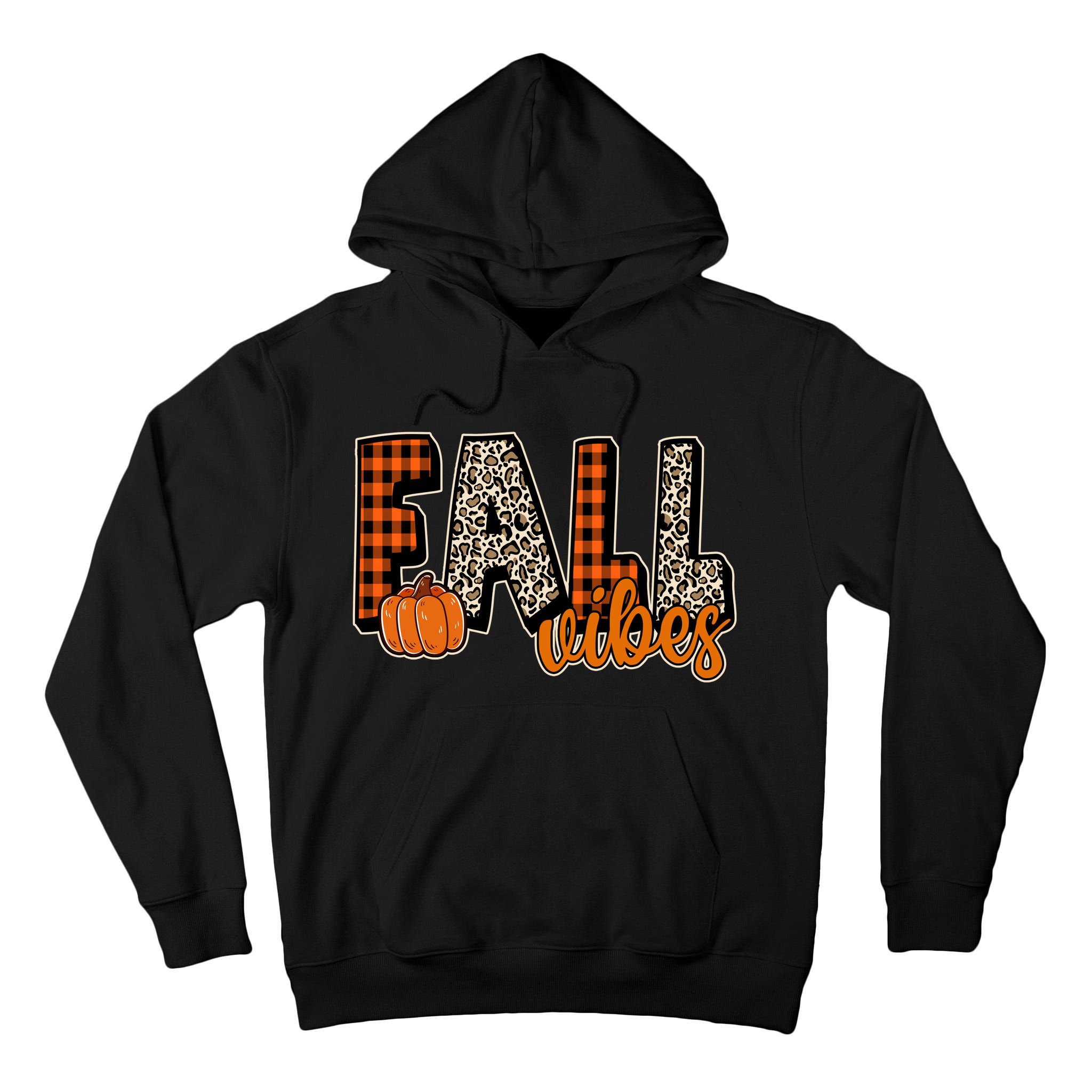 Fall Vibes Pumpkin Plaid Cheetah Tall Hoodie