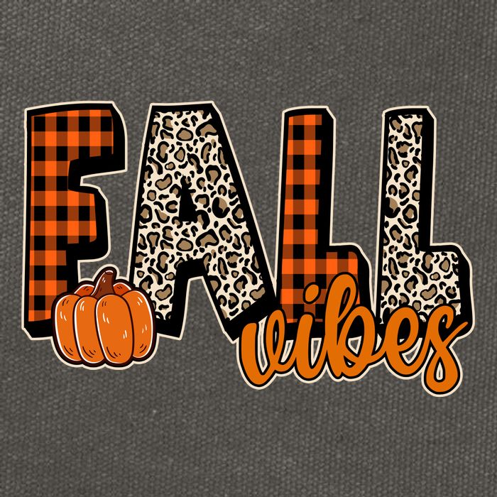 Fall Vibes Pumpkin Plaid Cheetah Cotton Canvas Backpack