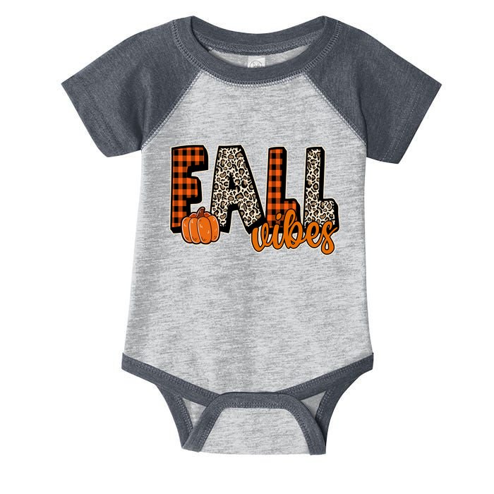 Fall Vibes Pumpkin Plaid Cheetah Infant Baby Jersey Bodysuit