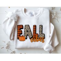Fall Vibes Pumpkin Plaid Cheetah Sweatshirt