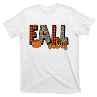 Fall Vibes Pumpkin Plaid Cheetah T-Shirt