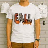 Fall Vibes Pumpkin Plaid Cheetah T-Shirt