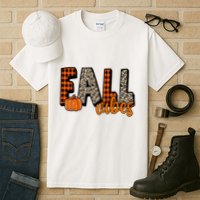 Fall Vibes Pumpkin Plaid Cheetah Tall T-Shirt