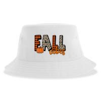Fall Vibes Pumpkin Plaid Cheetah Sustainable Bucket Hat