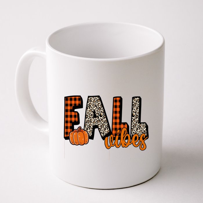 Fall Vibes Pumpkin Plaid Cheetah Mug