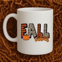 Fall Vibes Pumpkin Plaid Cheetah Mug