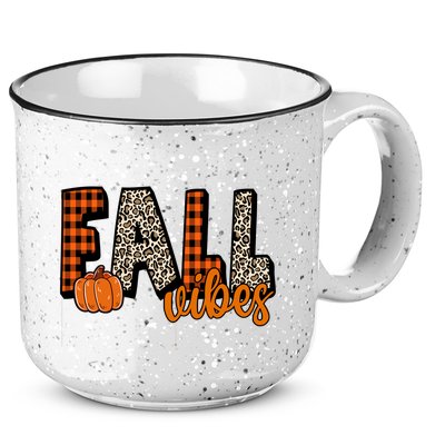 Fall Vibes Pumpkin Plaid Cheetah 15oz Campfire Ceramic Mug