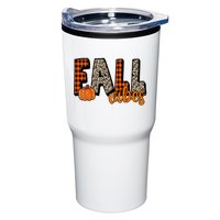 Fall Vibes Pumpkin Plaid Cheetah Tumbler