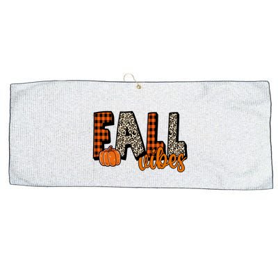 Fall Vibes Pumpkin Plaid Cheetah Large Microfiber Waffle Golf Towel