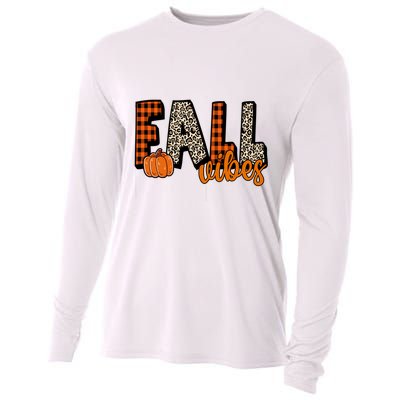 Fall Vibes Pumpkin Plaid Cheetah Cooling Performance Long Sleeve Crew