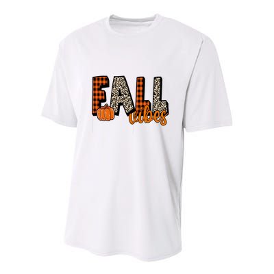 Fall Vibes Pumpkin Plaid Cheetah Youth Performance Sprint T-Shirt