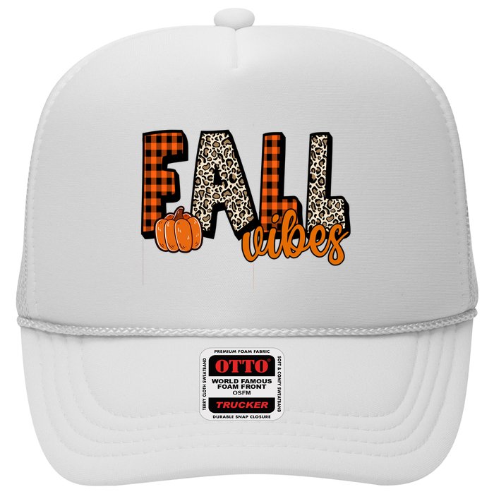 Fall Vibes Pumpkin Plaid Cheetah Hat