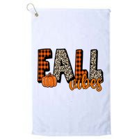 Fall Vibes Pumpkin Plaid Cheetah Golf Towel