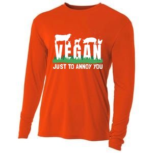 Funny Vegan Plant Based Veganism Organic Food Gift Cooling Performance Long Sleeve Crew