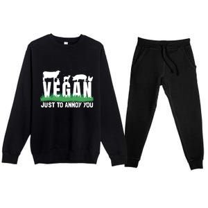 Funny Vegan Plant Based Veganism Organic Food Gift Premium Crewneck Sweatsuit Set